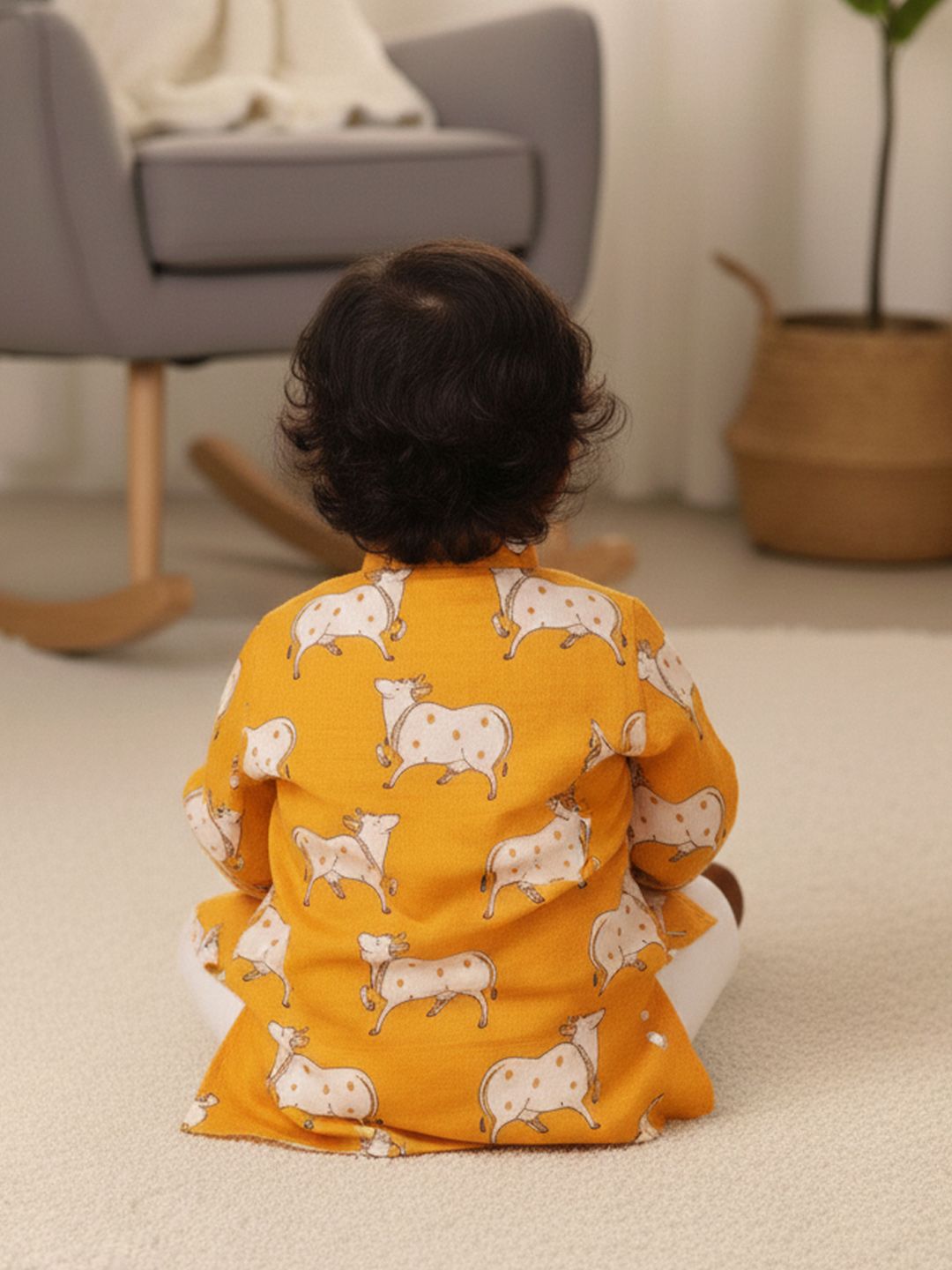Printed Pure Cotton Round Neck Kurta & Pyjamas