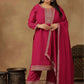 Plus Size Ethnic Motifs Embroidered Thread Work Kurta Trousers & With Dupatta