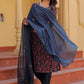 Floral Printed Thread Work Pure Cotton Kurta with Salwar & Dupatta