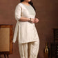 Plus Size Ethnic Motifs Sequinned Kurta & Trousers & Dupatta