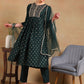 Ethnic Motifs Embroidered Empire Mirror Work Kurta with Trousers & Dupatta