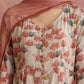 Floral Printed V-Neck Three-Quarter Sleeves Kurta with Trousers & With Dupatta