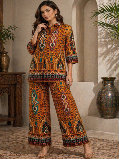 Pastels Printed Tunic with Palazzos