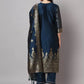 Women Blue Silk Blend Kurta Pant Dupatta Set