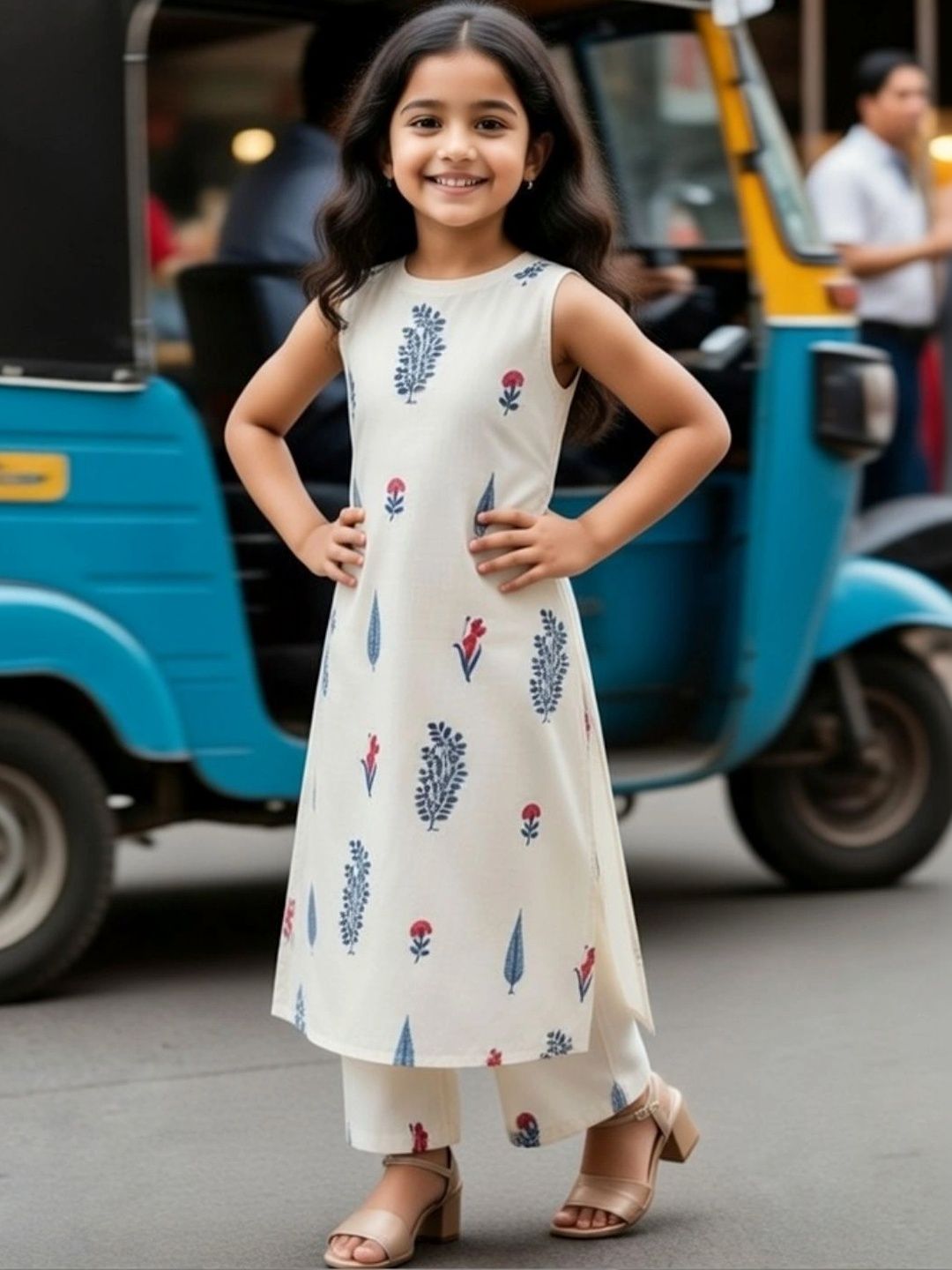 Girls Ethnic Motifs Printed Regular Kurta with Palazzos