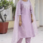 Women Purple Silk Blend Kurta Pant Dupatta Set