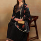 Women Floral Embroidered Thread Work Kurta & Trousers With Dupatta