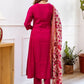Women Silk Embroidered Kurta and Pant Set with Dupatta