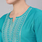 Women Nyra-cut Rayon Kurta set with embroidered Yoke