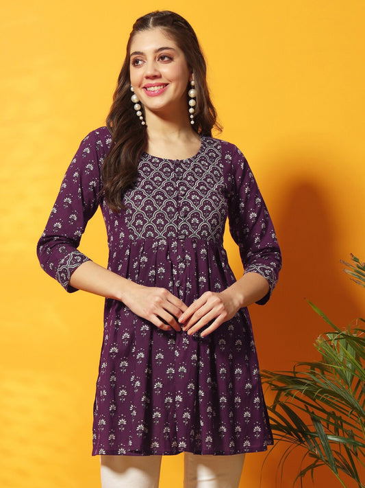 Floral Printed Pure Cotton Kurti