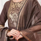 Women Brown Cotton Blend Kurta Pant Set