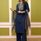 Ethnic Motifs Yoke Designed Sequined Straight Kurta with Palazzos & Dupatta - Amy's Cart