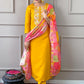 Floral Embroidered Straight Kurta With Trousers & Dupatta