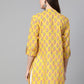 Women Mustard Yellow & Pink Floral Print Tunic