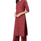 Women's Rayon Printed Straight Kurti with Palazzos and Dupatta Set