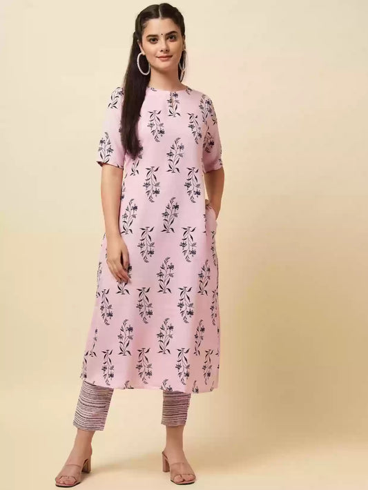 Women Pink Kurta and Pant set