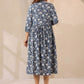 Floral Printed Fit & Flared Ethnic Dress