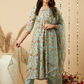 Floral Printed Kurta & Trousers With Dupatta