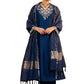 Women Embroidery Solid Straight Kurta and Pant Set with Dupatta