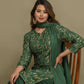 Women Green Viscose Rayon Kurta Sharara Set