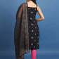 Black Floral Printed Regular Kurta With Trousers & Dupatta