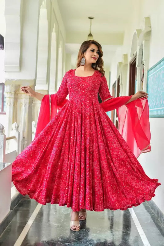 Women Pink Viscose Rayon Kurta and Dupatta Set