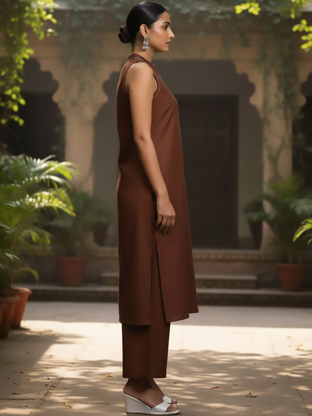 Women Regular Thread Work Kurta with Palazzos