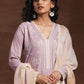 Floral Embroidered Gotta Patti Kurta With Trouser & Dupatta