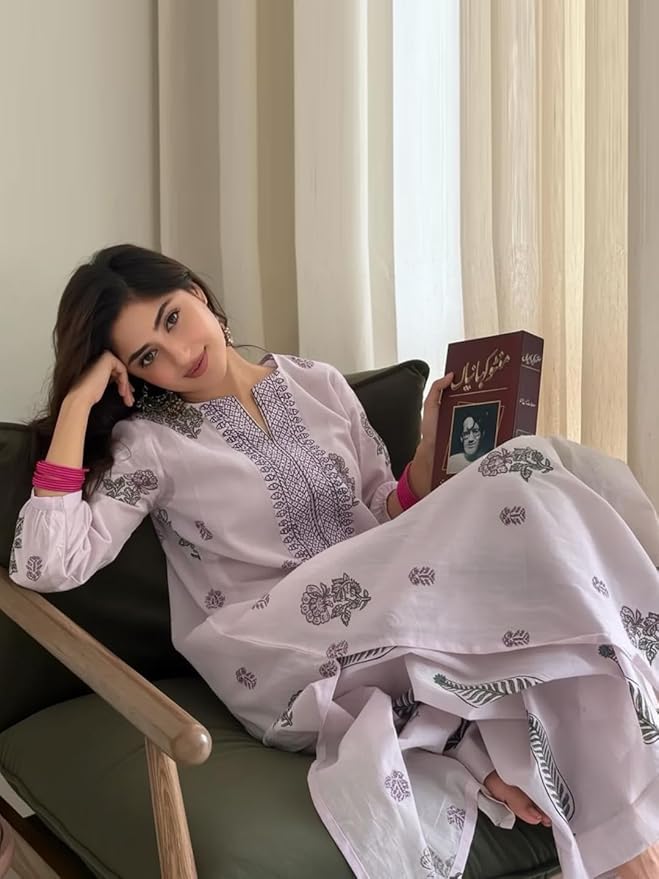Comfy Kurta with Palazzo (Light Purple)