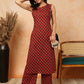 Floral Printed Pure Cotton Straight Kurta with Palazzos