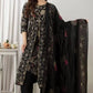 Women Black Viscose Rayon Kurta and Palazzo Set