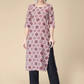 Floral Printed Regular Kurta with Trousers