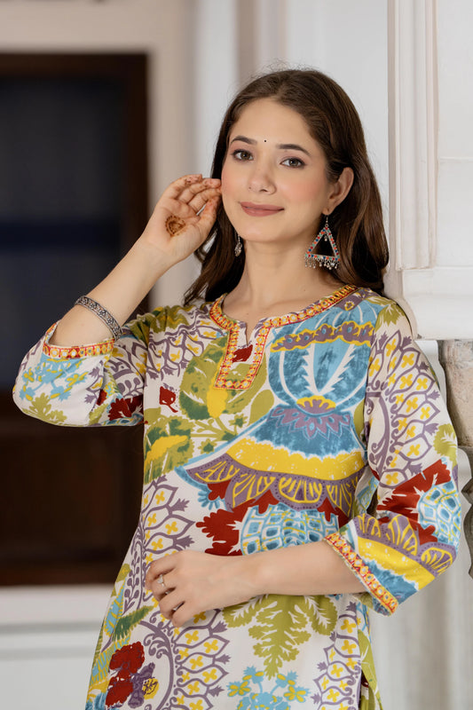 Women Pure Cotton Kurta Pant Set