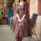 Ethnic Motifs Printed A-Line Kurta with Trousers & Dupatta