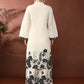 Floral Printed Mandarin Collar Pure Cotton Straight Kurta With Palazzos
