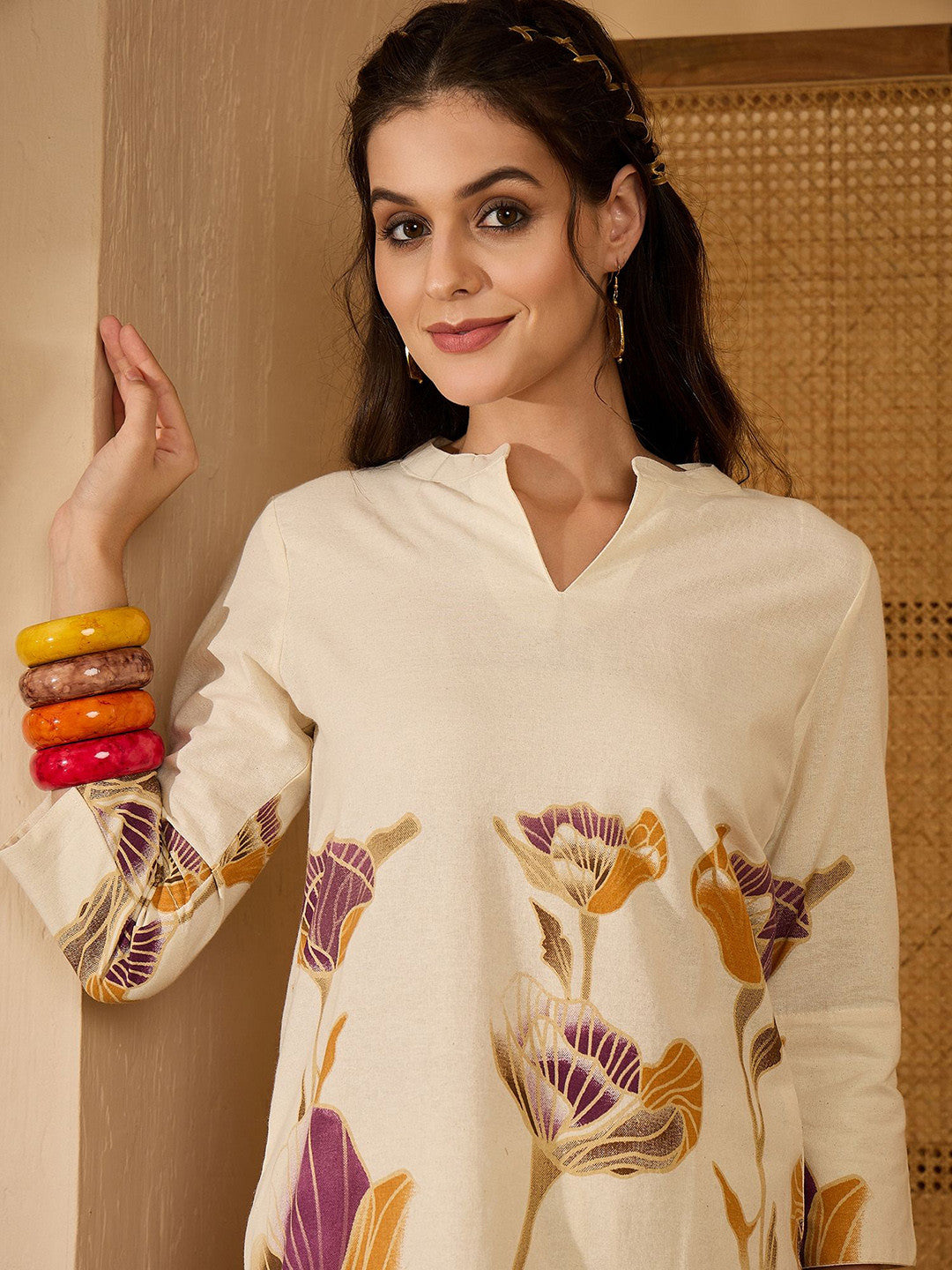 Printed Pure Cotton Tunic & Palazzo Co-Ord Set