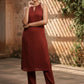Silk Crepe Kurta With Trousers