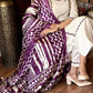 Women Cream and Purple Pure Cotton Kurta Pant Dupatta Set