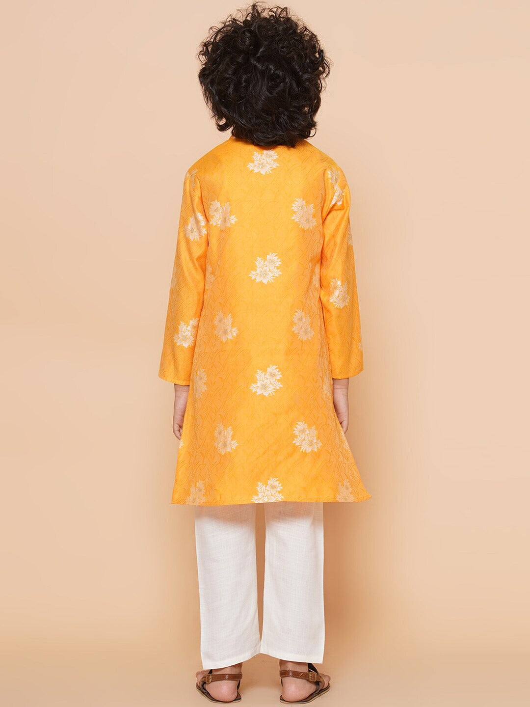 Boys Floral Woven Design kurta with pyjamas