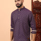 Geometric Woven Design Mandarin Collar Straight Short Kurta