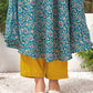 Ethnic Motifs Printed Angrakha Anarkali Kurta With Palazzos & Dupatta