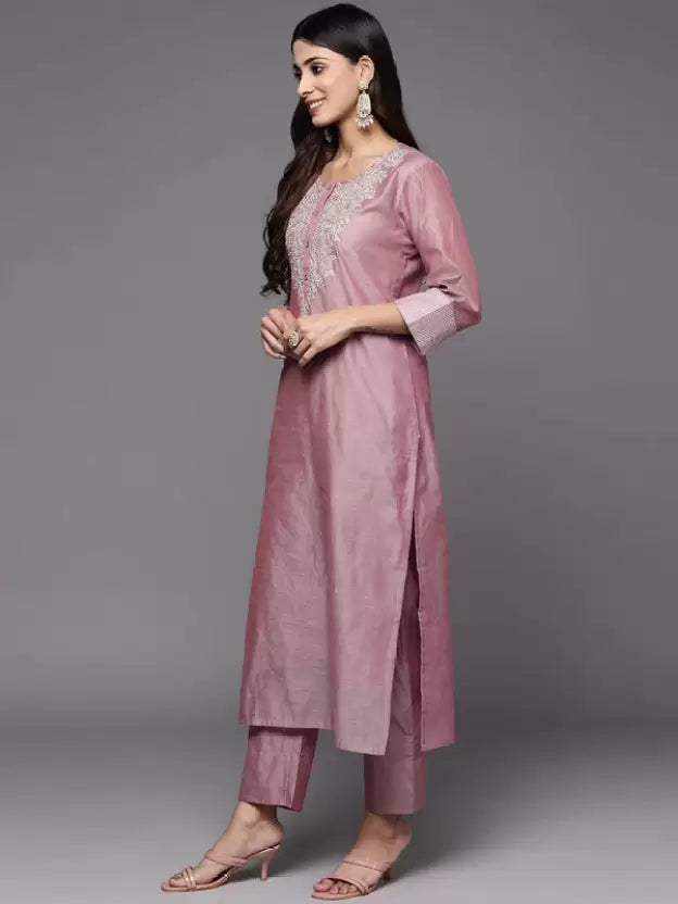 Embroidered Kurta, Trouser/Pant & Dupatta Set