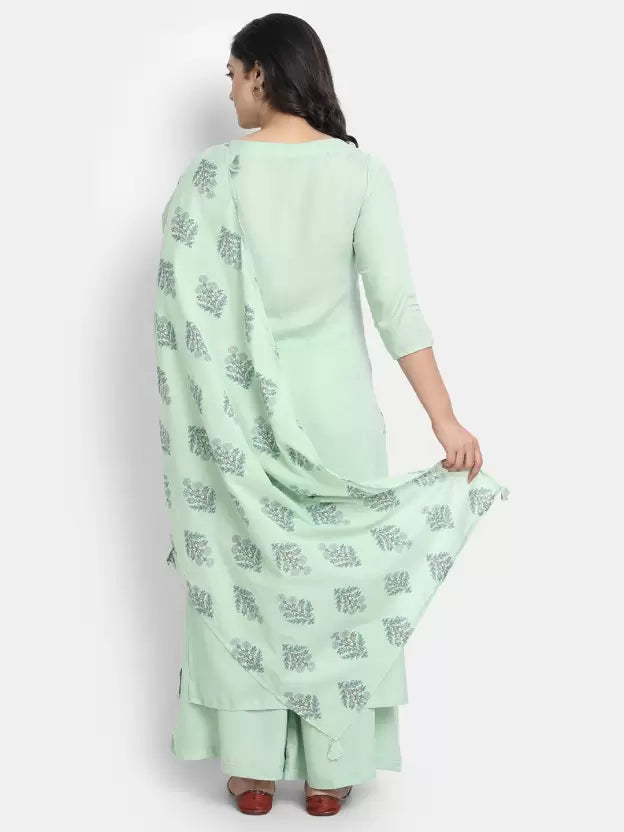 Women Viscose Rayon Kurta Palazzo Set