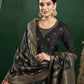 Women Silk Blend, Jacquard Kurta Pant Dupatta Set