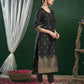 Women Silk Blend, Jacquard Kurta Pant Dupatta Set