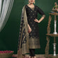 Women Silk Blend, Jacquard Kurta Pant Dupatta Set