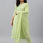 Women Viscose Rayon Kurta Trouser Set (Blue and Green)