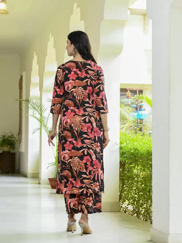 Women Cotton Rayon Kurta Palazzo Set