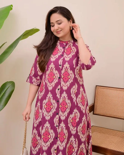 Women Viscose Rayon Kurti Pant Set