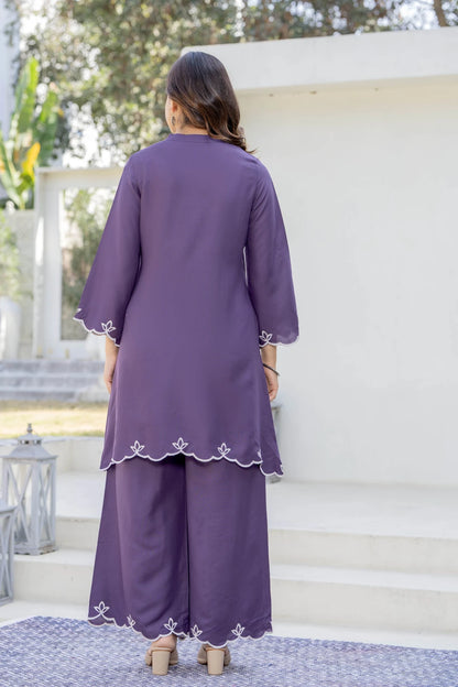 Women Cotton Rayon Kurta Palazzo Set